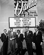 Portrait Of The Rat Pack Band Members In Front Of Sands Motel Photograph by Globe Photos