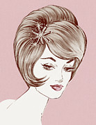Portrait of Woman Pink Background Drawing by CSA Images Portrait of Woman Pink Background Drawing by CSA Images