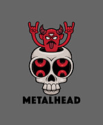 Possessed Skull Metalhead Digital Art by John Schwegel