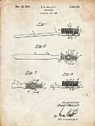 Pp1103-vintage Parchment Toothbrush Flexible Head Patent Poster Digital Art by Cole Borders