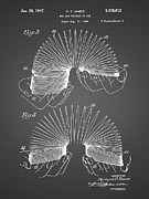 Pp125- Black Grid Slinky Toy Patent Poster Digital Art by Cole Borders