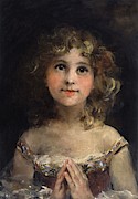 'Praying Girl', 1913, Oil on canvas, 47,7 x 33,7 cm. Painting by Francisco Domingo Marques -1842-1920- 'Praying Girl', 1913, Oil on canvas, 47,7 x 33,7 cm. Painting by Francisco Domingo Marques -1842-1920-