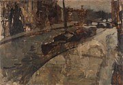 Prinsengracht near Lauriergracht, Amsterdam. Painting by George Hendrik Breitner -1857-1923-