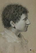 Profile Of Youth With Curly Hair Drawing by Elizabeth Murray Profile Of Youth With Curly Hair Drawing by Elizabeth Murray