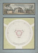 Project For A Temple Dedicated To The Trinity, Elevation Drawing by Jean Nicolas Sobre Project For A Temple Dedicated To The Trinity, Elevation Drawing by Jean Nicolas Sobre