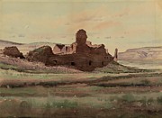 Pueblo Bonito Ruin, Chaco Canyon, New Mexico Painting by De Lancey Gill
