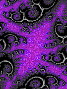 Purple and black Fractal Veins Digital Art by Matthias Hauser
