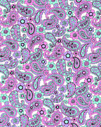 Purple Paisley Pattern Drawing by CSA Images Purple Paisley Pattern Drawing by CSA Images
