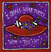 Purple With A Red Hat Painting by Cherry Pie Studios