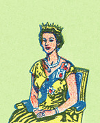 Queen Sitting in Chair Drawing by CSA Images Queen Sitting in Chair Drawing by CSA Images