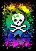 Rainbow Kawaii Skull Digital Art by Roseanne Jones