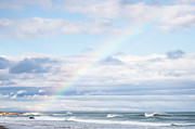 Rainbow Over Ocean Waves On A Sunny Day Photograph by Cavan Images
