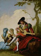Ramon Bayeu y Subias / 'Boy with Guitar', ca. 1778, Spanish School. Painting by Francisco Bayeu y Subias -1734-1795-