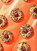 Raspberry-tahini Thumbprint Cookies Photograph by Emma Fishman