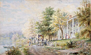 Receiving Guests 1898 Watercolor Painting by Edward Lamson Henry