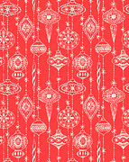Red Christmas Ornament Pattern Drawing by CSA Images Red Christmas Ornament Pattern Drawing by CSA Images