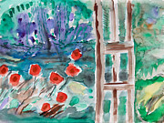Red Flowers In Spring Painting by Richard Fox