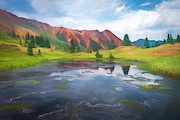 Red Moutain Reflections Digital Art by Damon Shaw