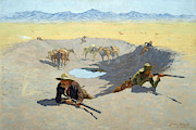 Fight for the Water Hole, 1901 Painting by Frederic Remington Fight for the Water Hole, 1901 Painting by Frederic Remington