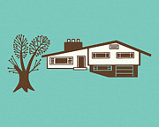 Residential House Drawing by CSA Images Residential House Drawing by CSA Images
