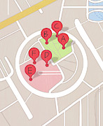 Restaurant Map Mixed Media by A Richard Allen