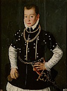 'Retrato de nino desconocido', ca. 1570, Flemish School, Oil, 83,9 cm x 62,6 cm, P00... Painting by Anonymous