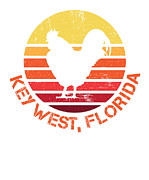 Retro Distressed Key West Florida Chicken Gift or Souvenir Design  Digital Art by Hope and Hobby