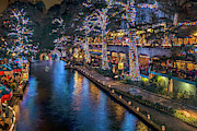 Riverwalk Christmas Lights Photograph by Steven Sparks