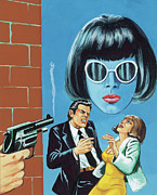 Robbery and Woman Wearing Sunglasses Drawing by CSA Images
