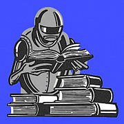 Robot Reading a Book Drawing by CSA Images