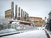 Rome Under Snow - Colosseum Photograph by Stefano Senise Rome Under Snow - Colosseum Photograph by Stefano Senise