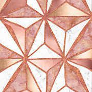Rose Gold Marble Geometric Abstract Triangle Art Digital Art by Tina Lavoie