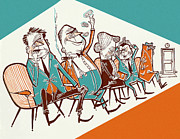 Rowdy Crowd Drawing by CSA Images Rowdy Crowd Drawing by CSA Images