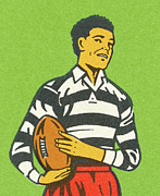 Rugby Player Drawing by CSA Images Rugby Player Drawing by CSA Images