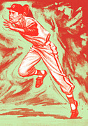 Runner on base Drawing by CSA Images Runner on base Drawing by CSA Images