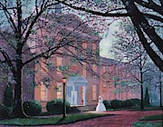 Rutledge Chapel with Bride Painting by Blue  Sky