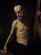 'Saint Andrew', ca. 1631, Spanish School, Oil on canvas, 123 cm x 95 cm, P01078. Painting by Jusepe de Ribera -1591-1652- 'Saint Andrew', ca. 1631, Spanish School, Oil on canvas, 123 cm x 95 cm, P01078. Painting by Jusepe de Ribera -1591-1652-