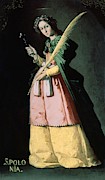 'Saint Apollonia', 1636, Oil on canvas, 113 x 66 cm. FRANCISCO DE ZURBARAN . SANTA APOLONIA. Painting by Francisco de Zurbaran -c 1598-1664- 'Saint Apollonia', 1636, Oil on canvas, 113 x 66 cm. FRANCISCO DE ZURBARAN . SANTA APOLONIA. Painting by Francisco de Zurbaran -c 1598-1664-