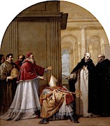 'Saint Bruno Refuses the Archbishopric of Reggio di Calabria', 1626-1632, Span... Painting by Vincenzo Carducci -c 1576-1638-