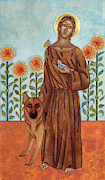 Saint Francis and the Wolf of Gubbio Painting by Jodi Simmons