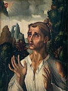 'Saint Stephen', ca. 1575, Spanish School, Oil on panel, 67 cm x 50 cm, P07117. Painting by Luis de Morales -1509-1586-
