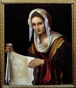 Saint Veronica. The Holy Veil Represents The Face Of Christ Whose Sweat Veronique Was Said To Have Been Sweaty During The Climb To Calvary (oil On Canvas) Painting by Lorenzo Costa Saint Veronica. The Holy Veil Represents The Face Of Christ Whose Sweat Veronique Was Said To Have Been Sweaty During The Climb To Calvary (oil On Canvas) Painting by Lorenzo Costa