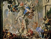 Samson's Revenge. Oil on canvas. Painting by Johann Georg Platzer Johann Georg Platzer