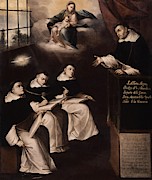 San Alberto Magno Preaching - 17th Century - Hispanoamerican Baroque. Child Jesus. Virgin Mary. Painting by Gregorio Vasquez de Arce y Ceballos -1638-1711- San Alberto Magno Preaching - 17th Century - Hispanoamerican Baroque. Child Jesus. Virgin Mary. Painting by Gregorio Vasquez de Arce y Ceballos -1638-1711-