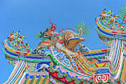 San Jao Phut Gong Dragon Roof Phoenix and and  Dragon Goat  DTHU0722 Photograph by Gerry Gantt