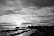 Santa Monica Pier Sunset Black and White Photo Photograph by Paul Velgos Santa Monica Pier Sunset Black and White Photo Photograph by Paul Velgos