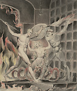 Satan Comes to the Gates of Hell Painting by William Blake Satan Comes to the Gates of Hell Painting by William Blake