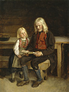 Saturday Evening Prayers, 1873 Painting by Adolph Tidemand Saturday Evening Prayers, 1873 Painting by Adolph Tidemand