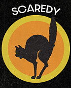 Scaredy Cat In Halloween Circle Drawing by Curtis Licensing
