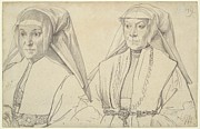 Schwestern Drawing by Adolph Menzel Schwestern Drawing by Adolph Menzel